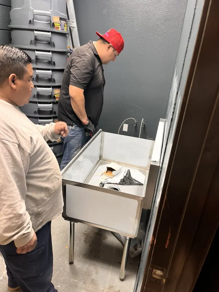 Commercial plumbing and sink installation in Industry